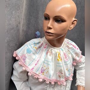 Vintage Care Bears clown ruff clown costume ruffled collar pastel + scrunchies